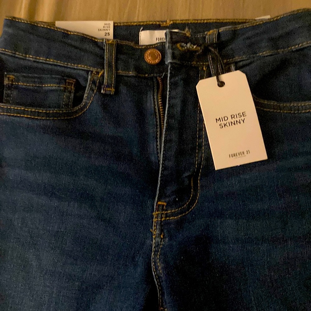 Mid rise skinny jeans